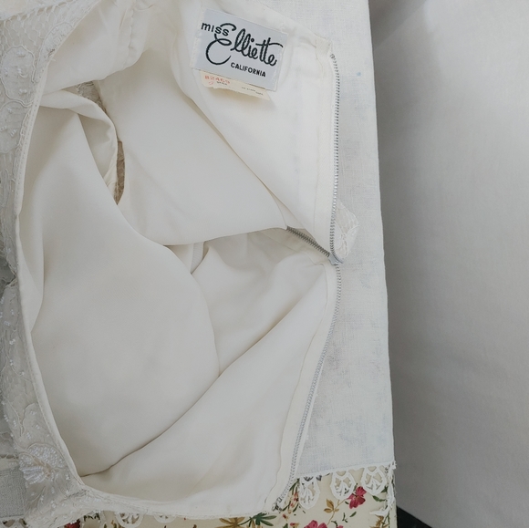 1960S VINTAGE White beaded- lace dress& accessorie - Picture 2 of 16